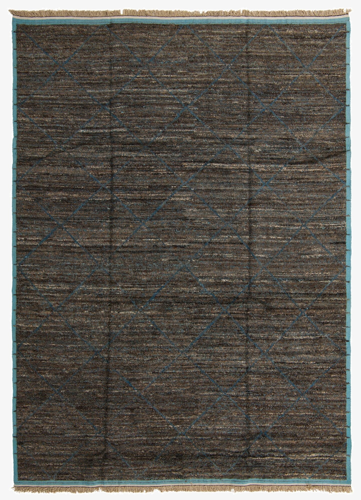  9' 1 x 12' 7  Hand Knotted Moroccan Wool Rug