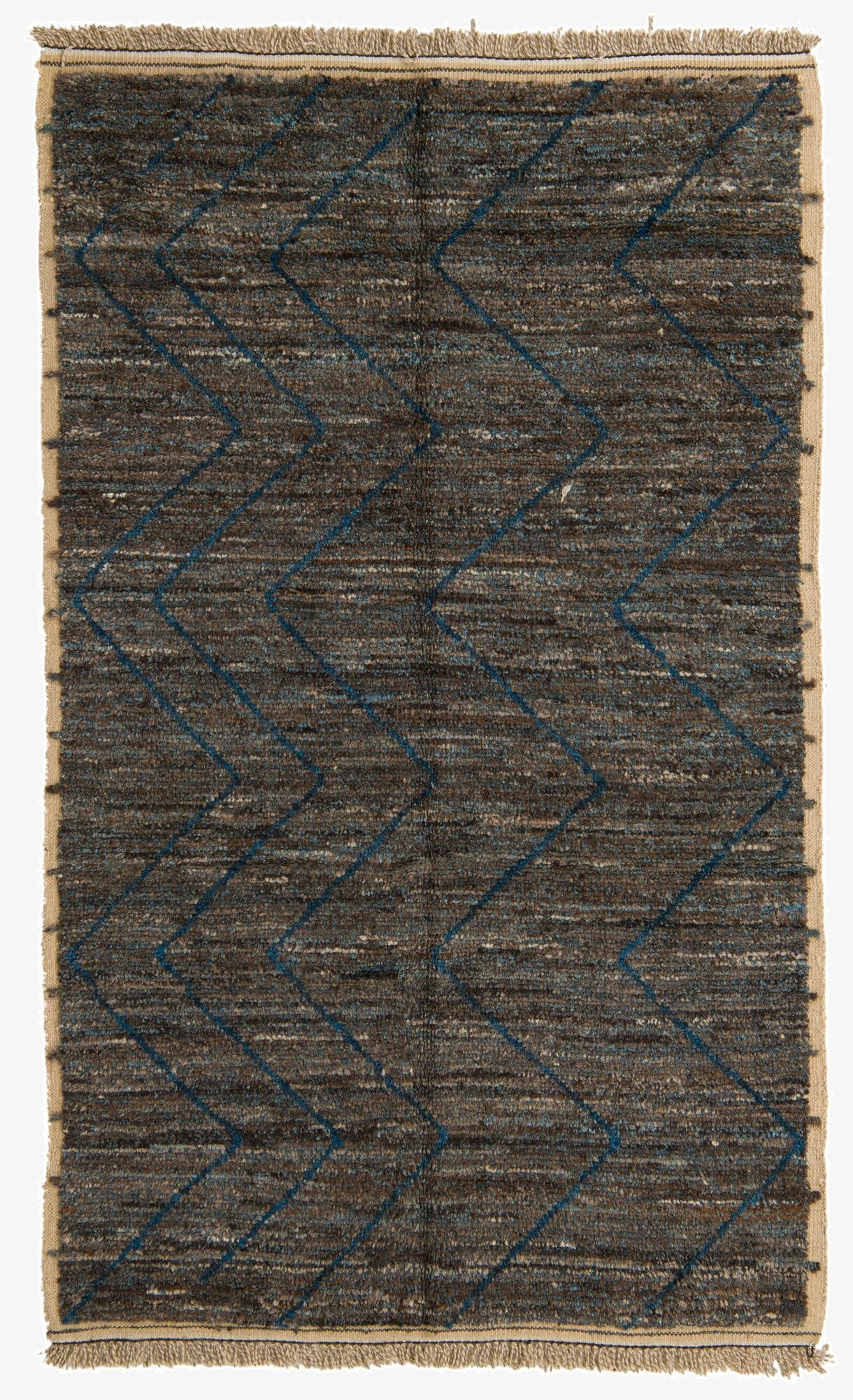  5' 3 x 8' 8  Hand Knotted Moroccan Wool Rug