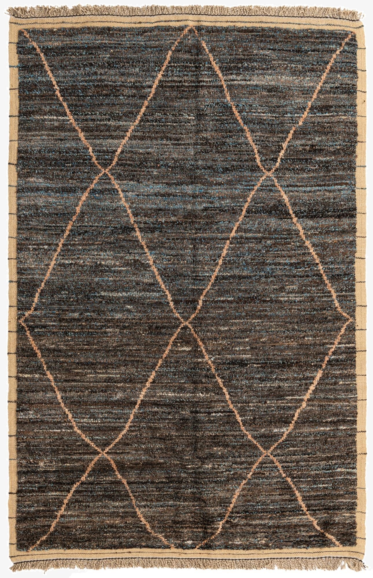  6' 3 x 9' 5  Hand Knotted Moroccan Wool Rug