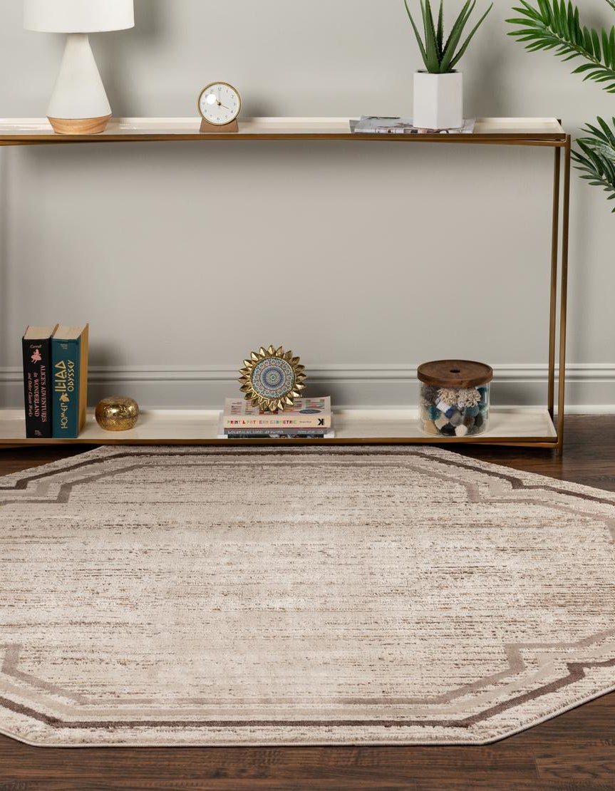 Brown 6' x 6' Oasis Octagon Rug | Rugs.com