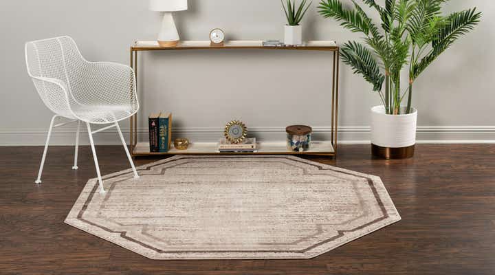 Brown 6' x 6' Oasis Octagon Rug | Rugs.com