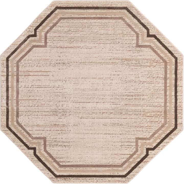 Brown 6' x 6' Oasis Octagon Rug | Rugs.com