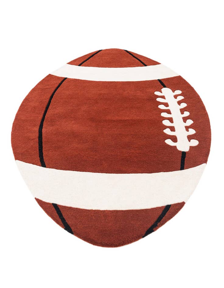 Detail image of  4' 6 x 7' 8 Playtime Kids Wool Oval Rug