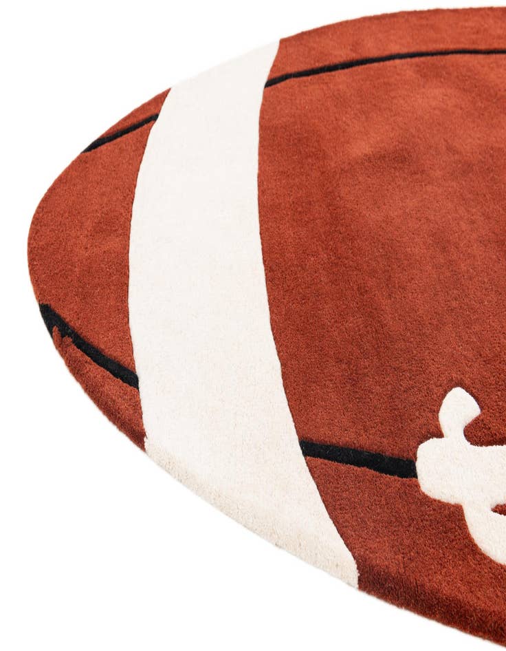 Detail image of  4' 6 x 7' 8 Playtime Kids Wool Oval Rug