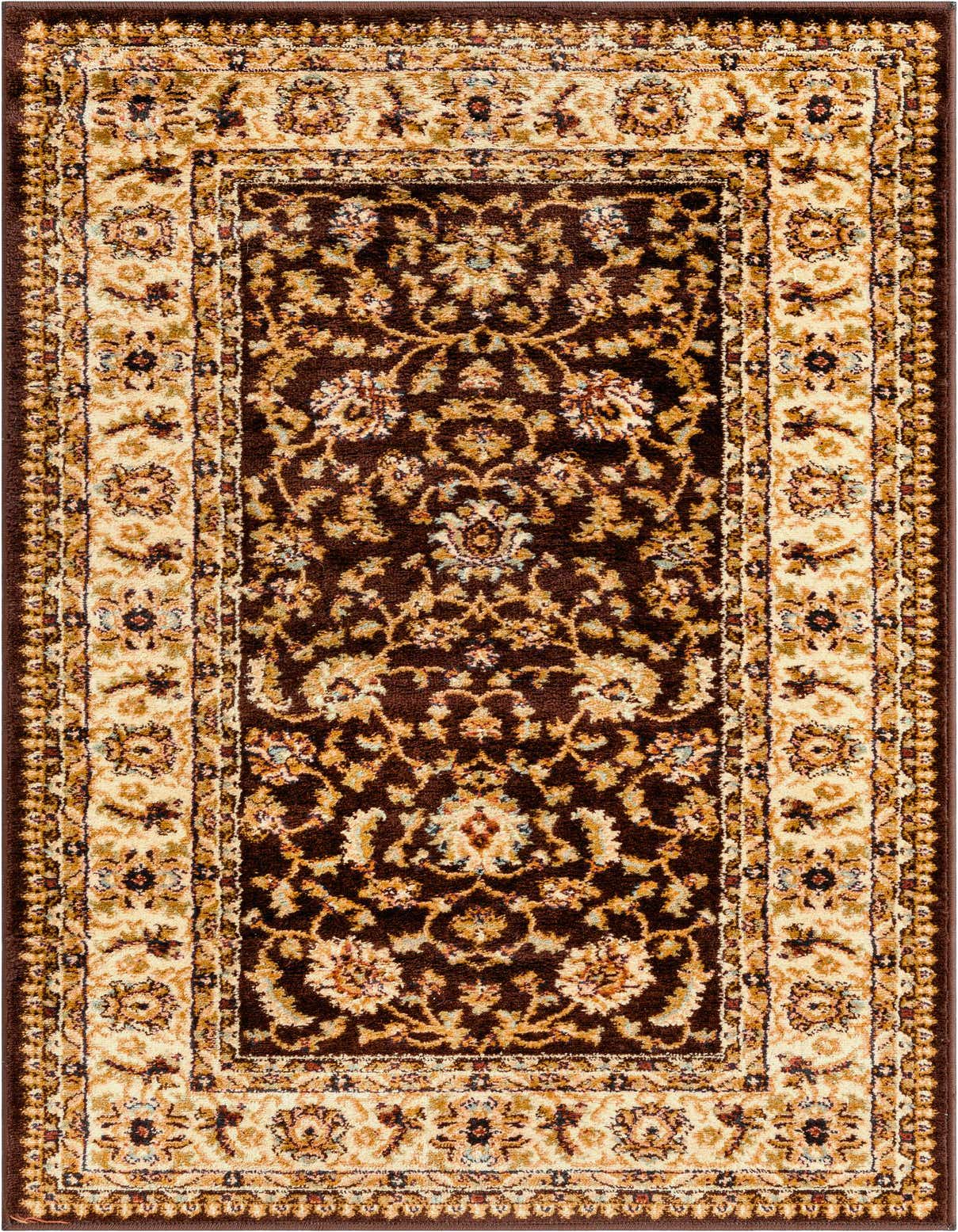 A 3x5 rectangular Aditi rug featuring a traditional Oriental floral pattern in rich browns and tans.