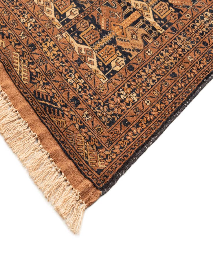 Detail image of  4' x 6' 2  Hand Knotted Afghan Akhche Wool Rug