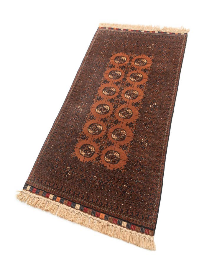 Detail image of  3' 10 x 6'  Hand Knotted Afghan Akhche Wool Rug