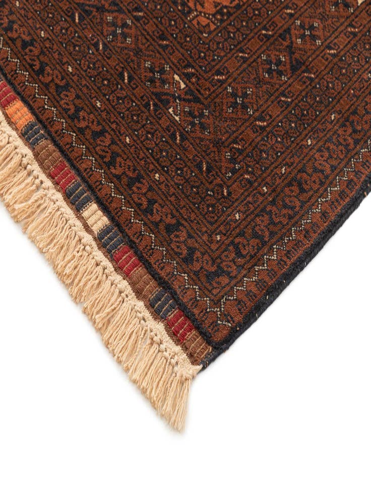 Detail image of  3' 10 x 6'  Hand Knotted Afghan Akhche Wool Rug