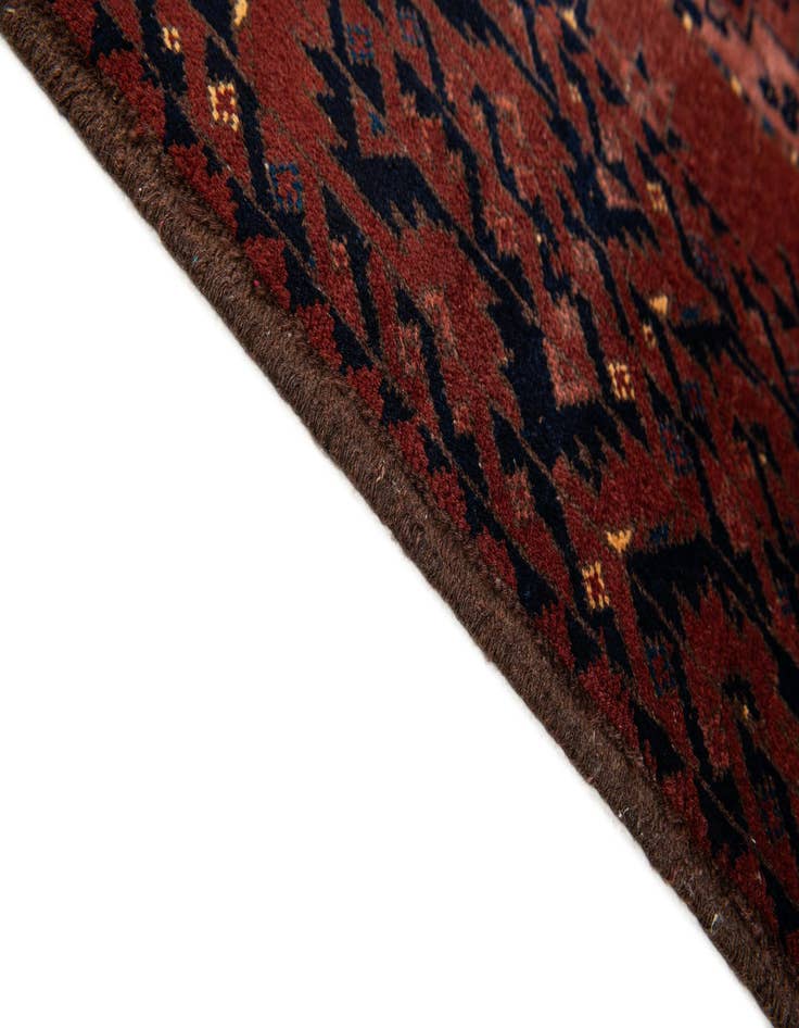 Detail image of  6' 7 x 9' 10  Hand Knotted Afghan Akhche Wool Rug