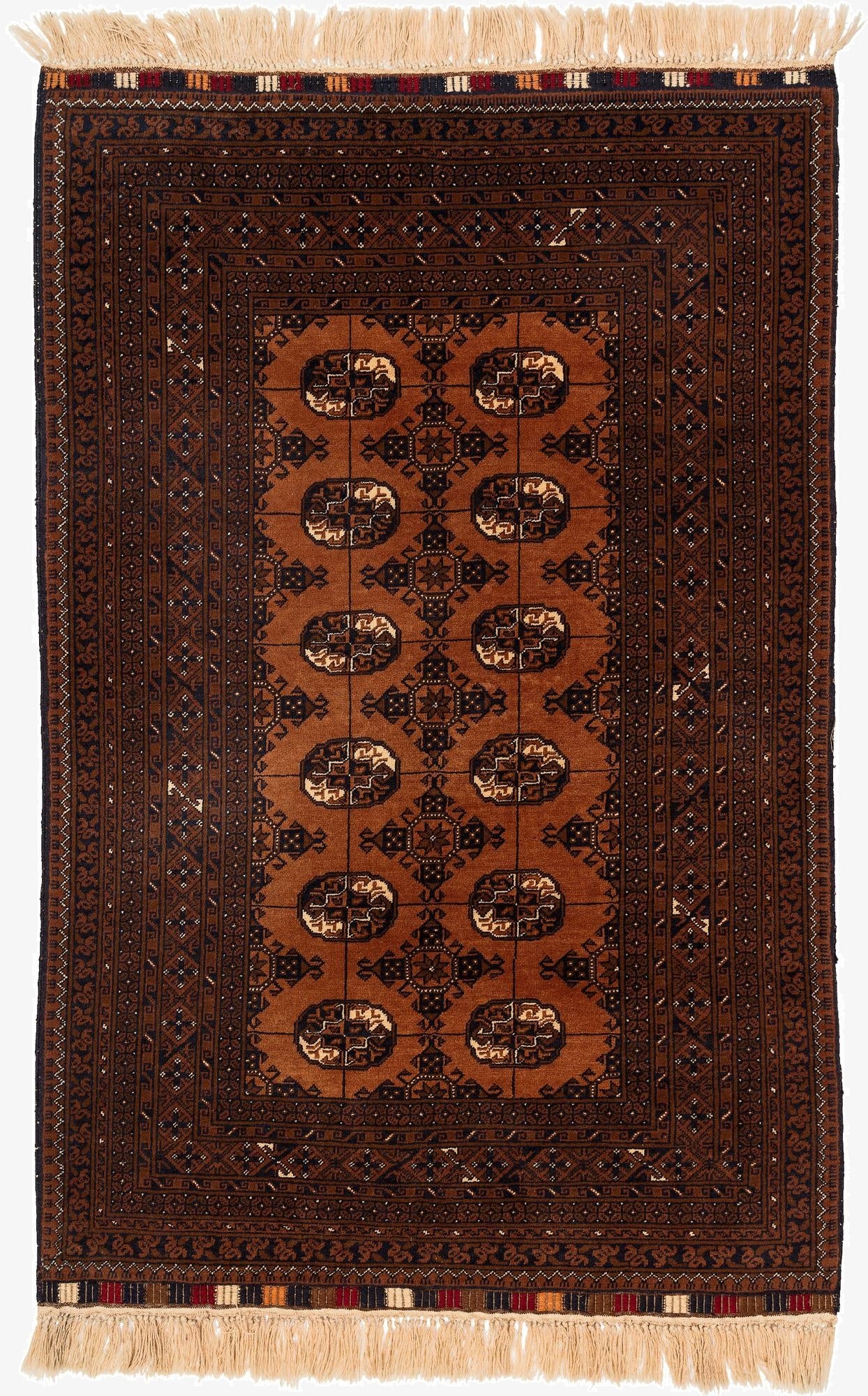  3' 10 x 6'  Hand Knotted Afghan Akhche Wool Rug