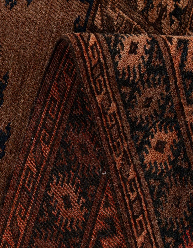 Detail image of  4' 4 x 7'  Hand Knotted Afghan Ersari Wool Rug