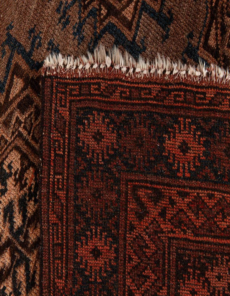 Detail image of  4' 4 x 7'  Hand Knotted Afghan Ersari Wool Rug