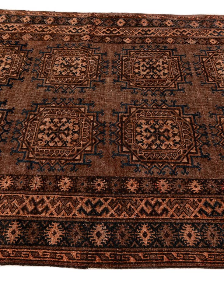 Detail image of  4' 4 x 7'  Hand Knotted Afghan Ersari Wool Rug