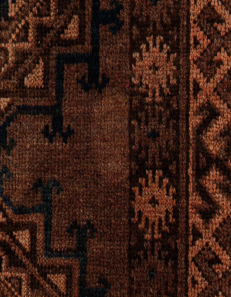 Detail image of  4' 4 x 7'  Hand Knotted Afghan Ersari Wool Rug