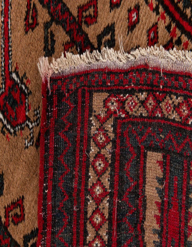 Detail image of  2' 9 x 4' 4  Hand Knotted Afghan Ersari Wool Rug