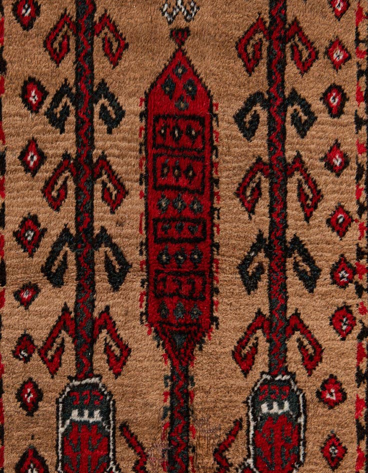 Detail image of  2' 9 x 4' 4  Hand Knotted Afghan Ersari Wool Rug