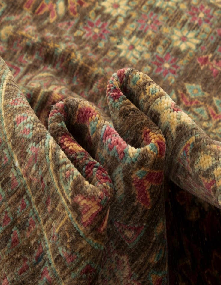 Detail image of  4' 11 x 6' 5  Hand Knotted Amina Wool Rug