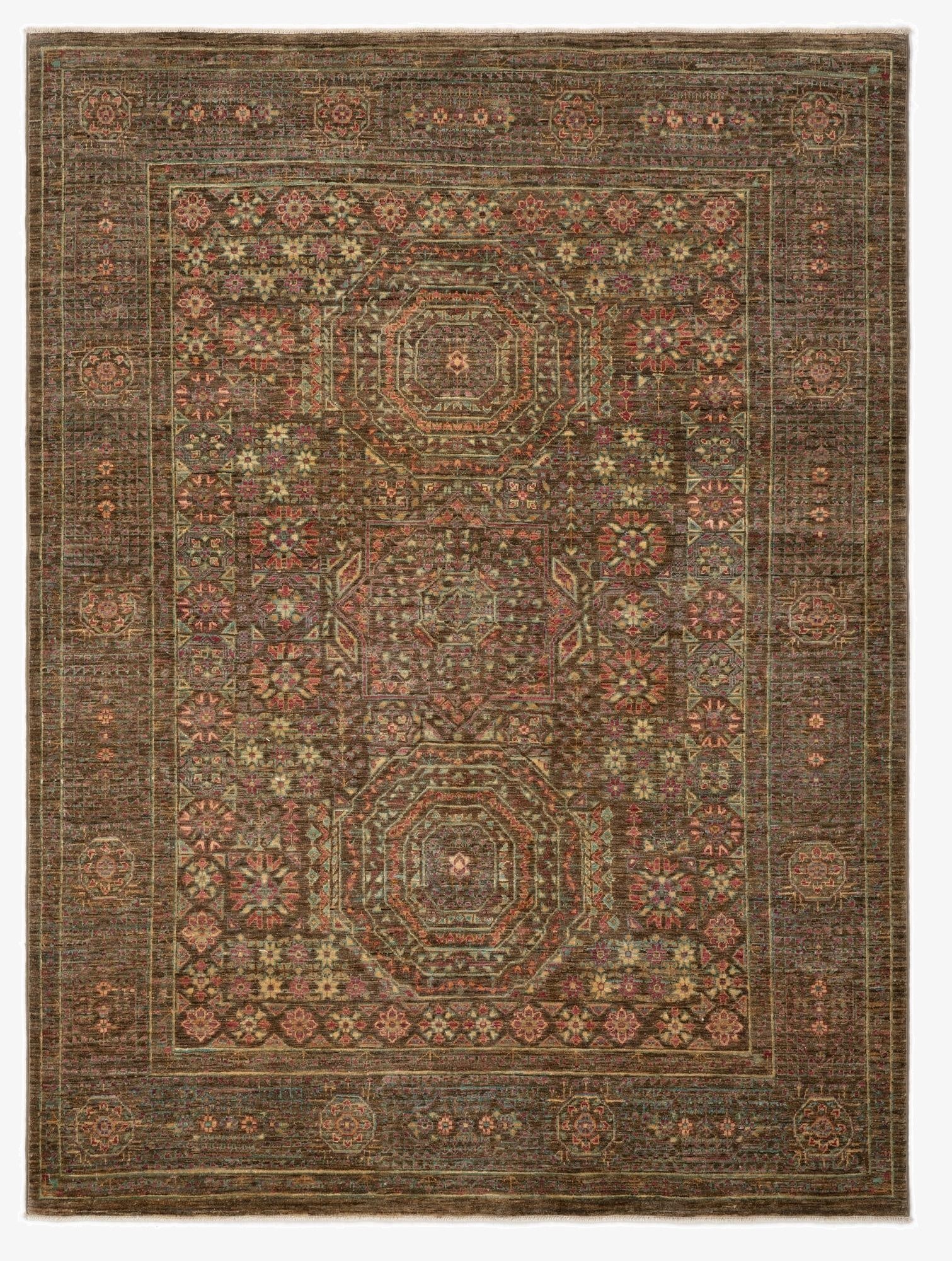  4' 11 x 6' 5  Hand Knotted Amina Wool Rug