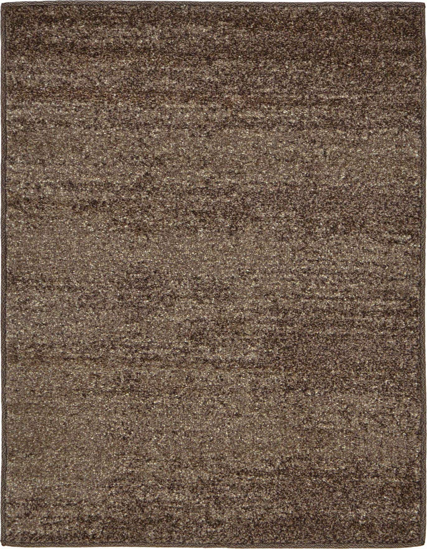A 2x3 rectangular Rugs.com Angelica rug in varying shades of brown and tan, featuring a textured, solid contemporary design.