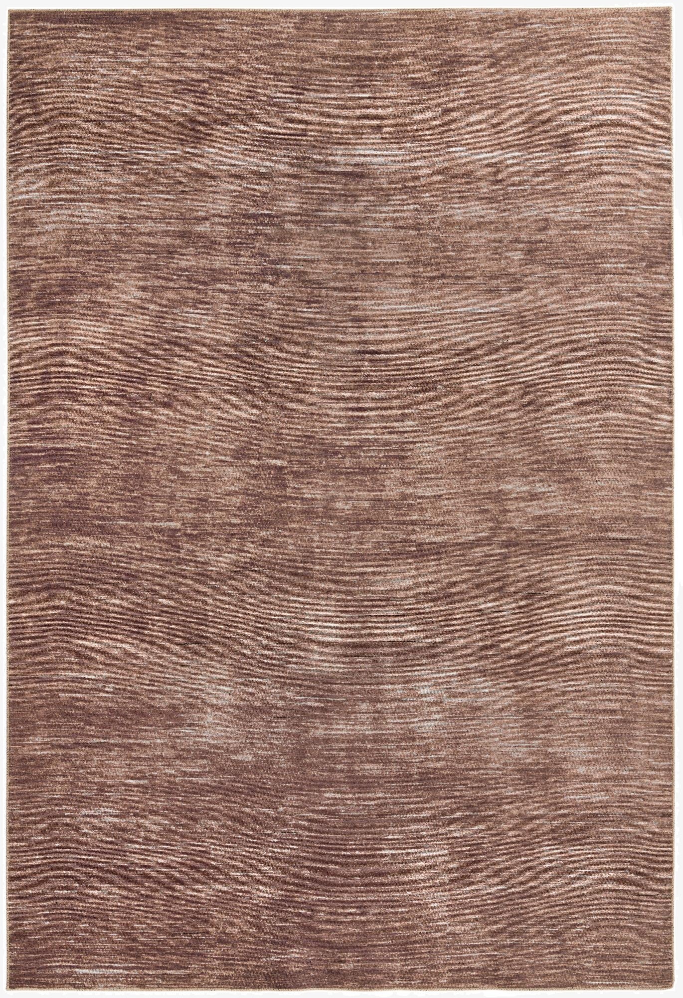 A rectangular 8x12 modern brown and tan chenille area rug with a subtle textured stripe pattern, suitable for indoor spaces.