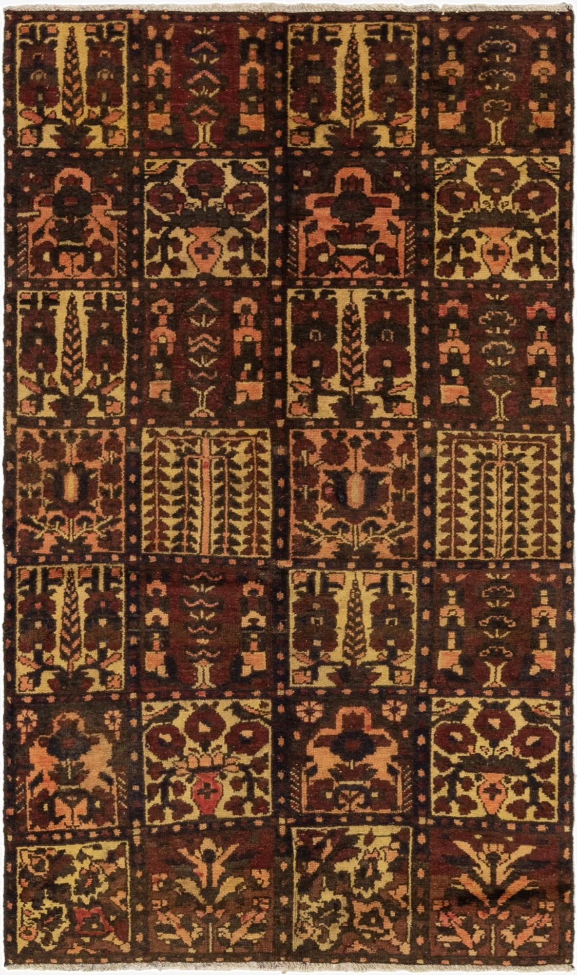  3' 8 x 6' 6  Hand Knotted Bakhtiar Persian Wool Rug