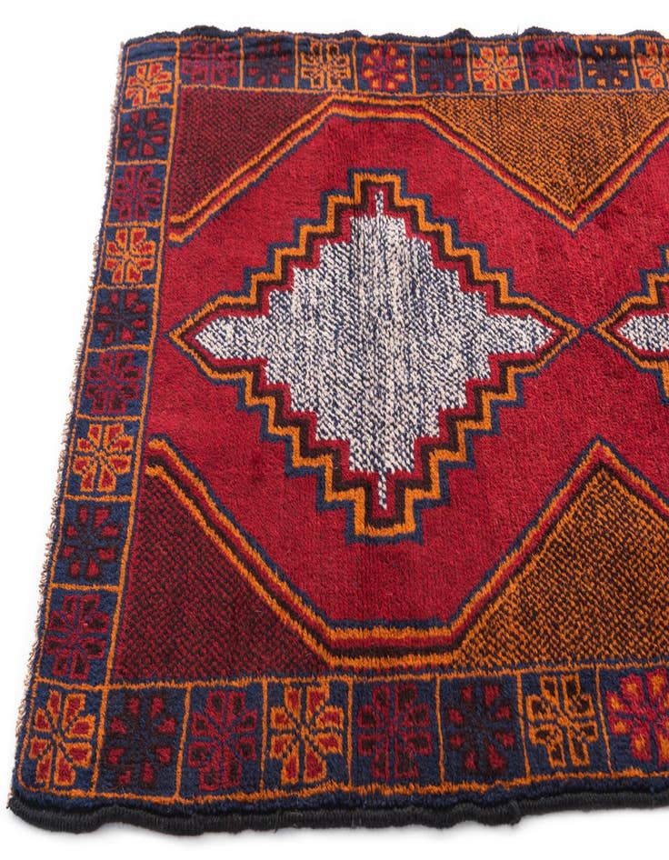 Detail image of  3' x 4' 10  Hand Knotted Balouch Persian Wool Rug