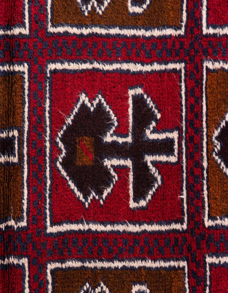 Detail image of  2' 10 x 4' 6  Hand Knotted Balouch Persian Wool Rug
