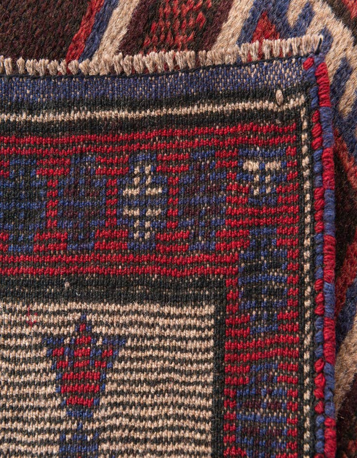 Detail image of  2' 10 x 4' 5  Hand Knotted Balouch Persian Wool Rug