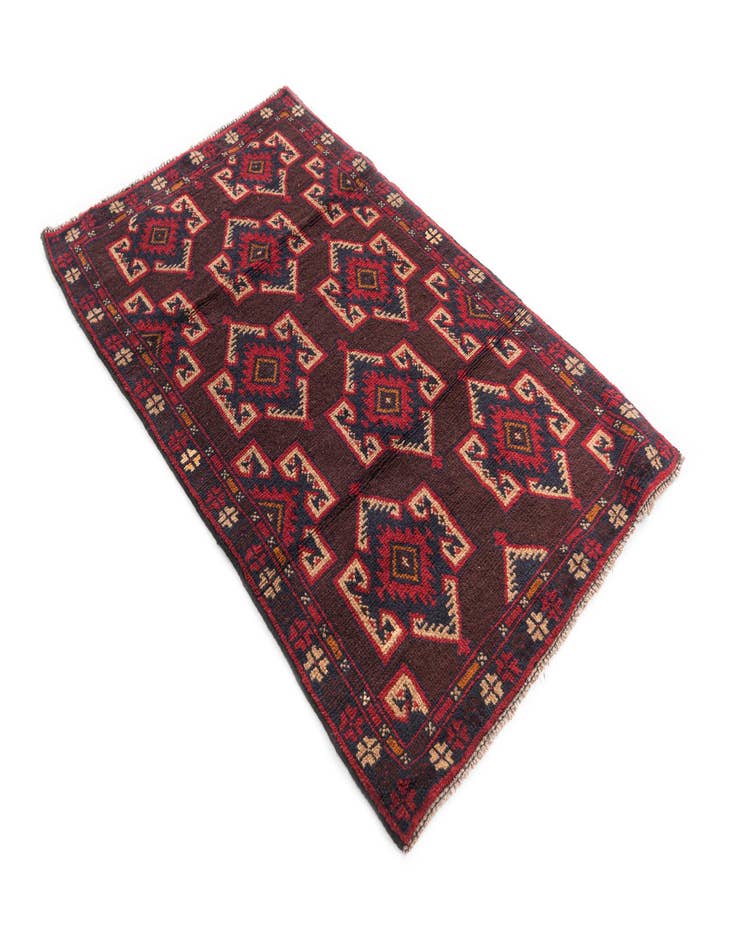 Detail image of  2' 9 x 4' 7  Hand Knotted Balouch Persian Wool Rug