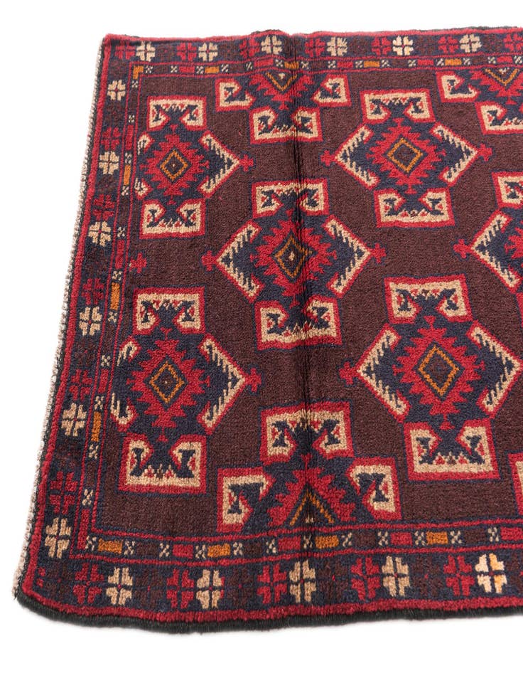 Detail image of  2' 9 x 4' 7  Hand Knotted Balouch Persian Wool Rug