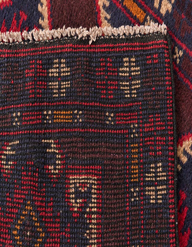 Detail image of  2' 9 x 4' 7  Hand Knotted Balouch Persian Wool Rug