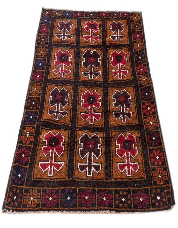 Detail image of  3' x 4' 6  Hand Knotted Balouch Persian Wool Rug