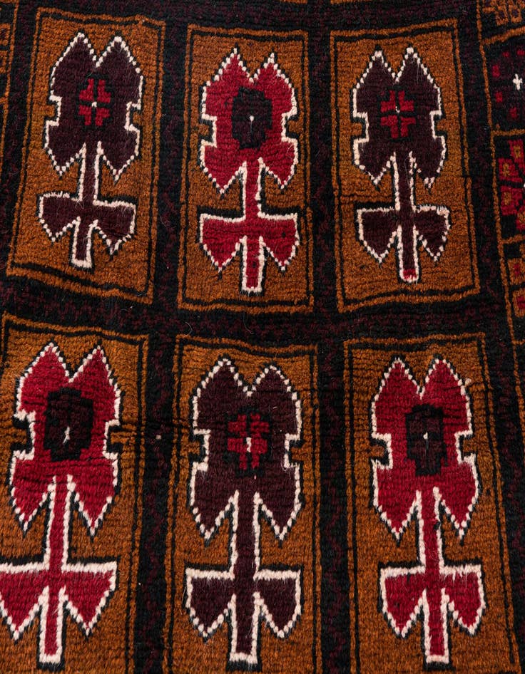 Detail image of  3' x 4' 6  Hand Knotted Balouch Persian Wool Rug