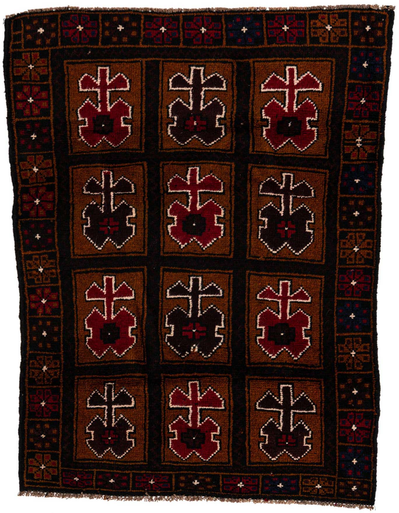 Primary image  3' x 4' 6  Hand Knotted Balouch Persian Wool Rug