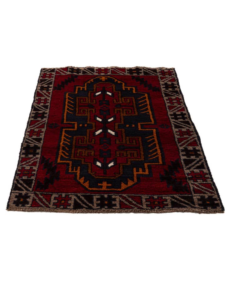 Detail image of  3' x 4' 5  Hand Knotted Balouch Persian Wool Rug