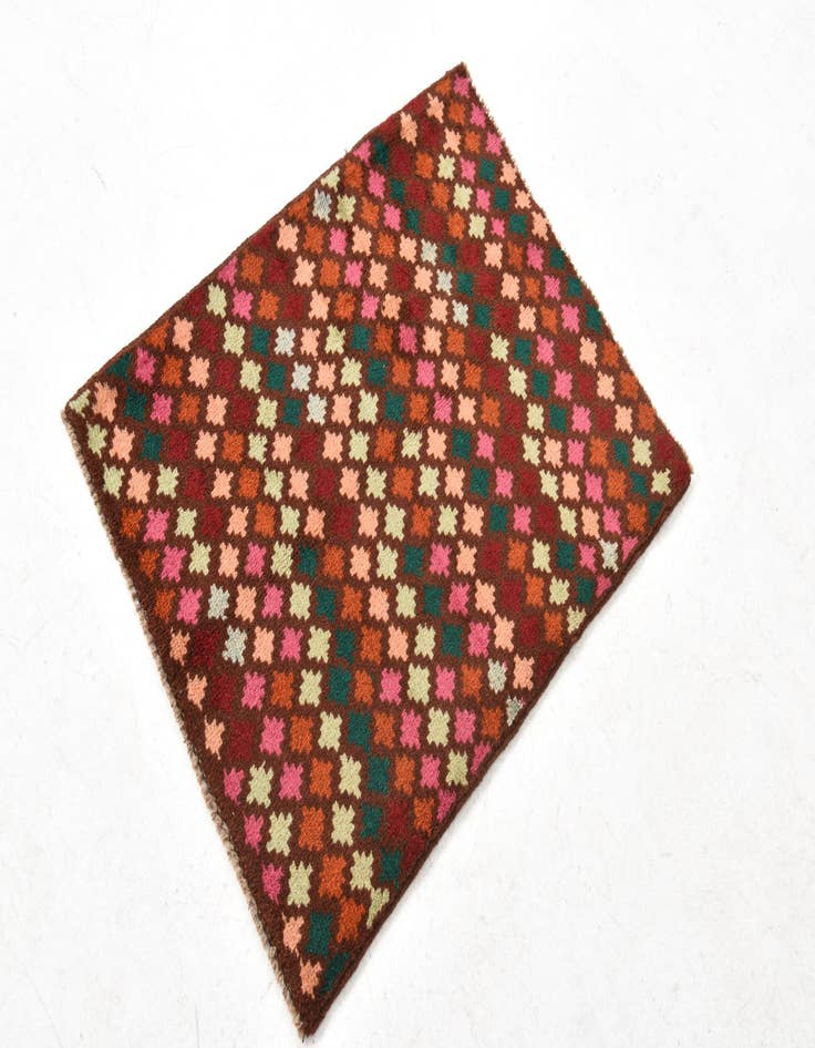 Detail image of  2' 3 x 3'  Hand Knotted Balouch Wool Rug