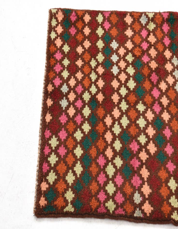 Detail image of  2' 3 x 3'  Hand Knotted Balouch Wool Rug