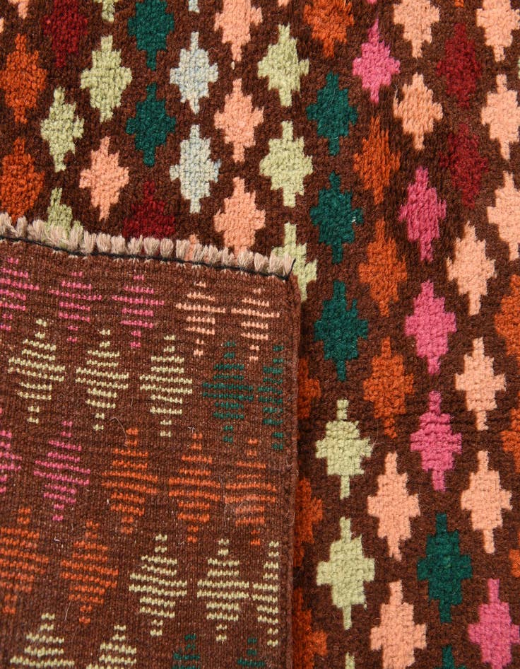Detail image of  2' 3 x 3'  Hand Knotted Balouch Wool Rug