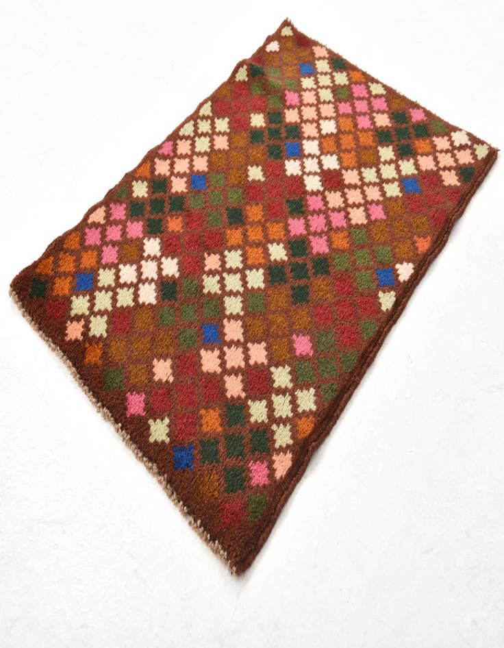 Detail image of  2' 1 x 2' 11  Hand Knotted Balouch Wool Rug