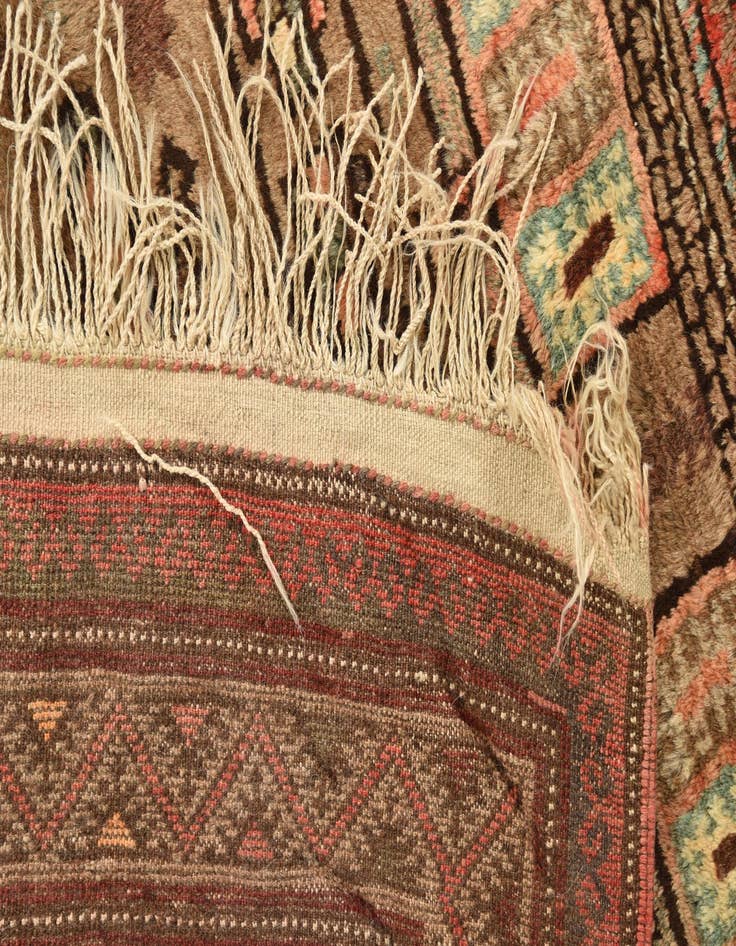 Detail image of  4' 7 x 6' 8  Hand Knotted Balouch Persian Wool Rug