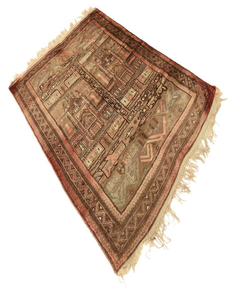 Detail image of  4' 7 x 6' 8  Hand Knotted Balouch Persian Wool Rug