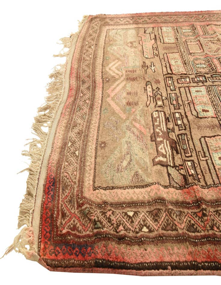Detail image of  4' 7 x 6' 8  Hand Knotted Balouch Persian Wool Rug