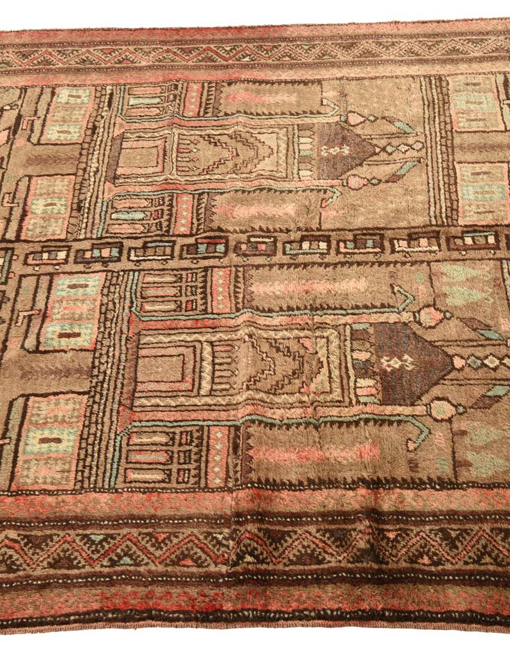 Detail image of  4' 7 x 6' 8  Hand Knotted Balouch Persian Wool Rug