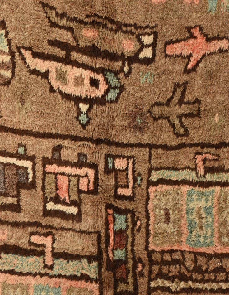 Detail image of  4' 7 x 6' 8  Hand Knotted Balouch Persian Wool Rug