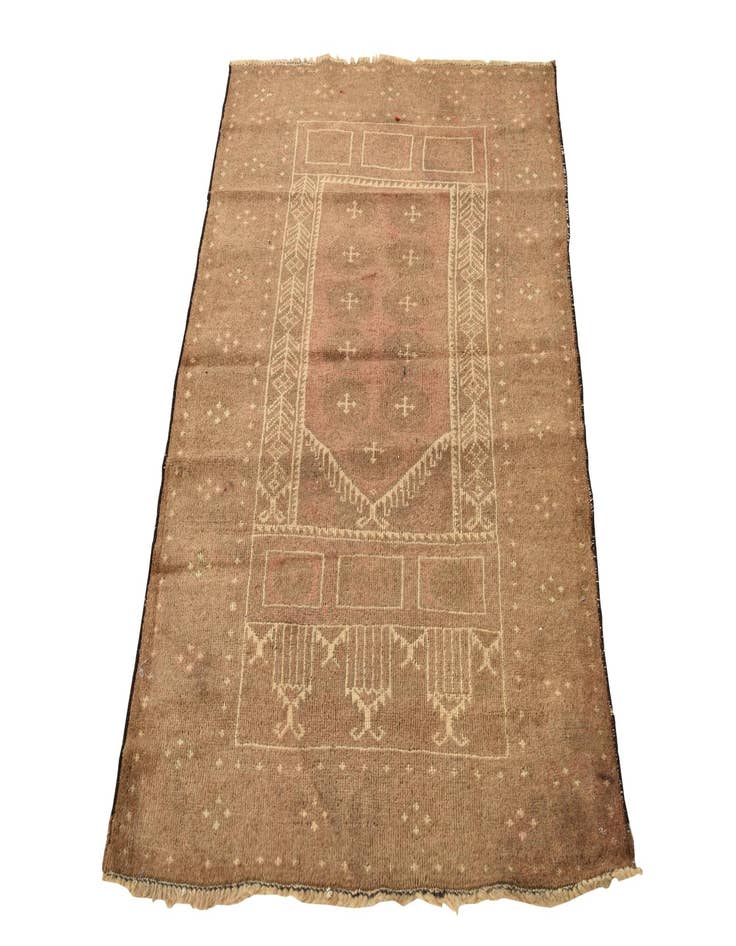 Detail image of  2' 10 x 4' 6  Hand Knotted Balouch Persian Wool Rug