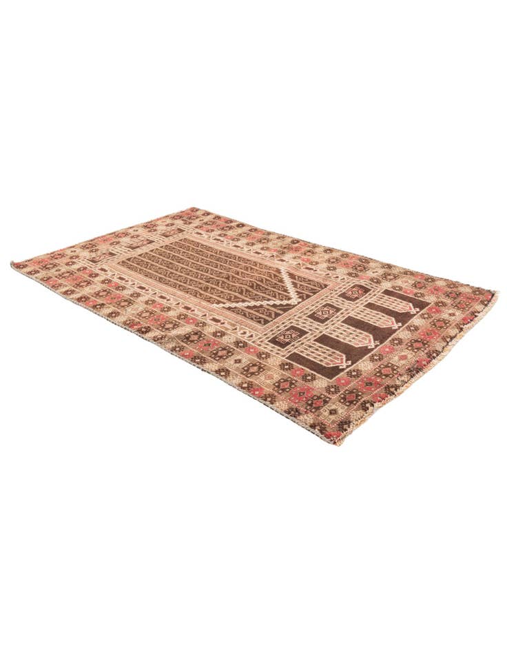 Detail image of  2' 10 x 4' 10  Hand Knotted Balouch Wool Rug