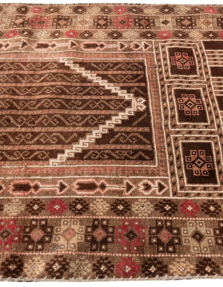 Detail image of  2' 10 x 4' 10  Hand Knotted Balouch Wool Rug