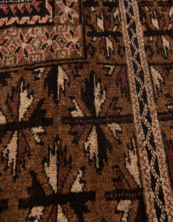 Detail image of  2' 8 x 4' 4  Hand Knotted Balouch Persian Wool Rug