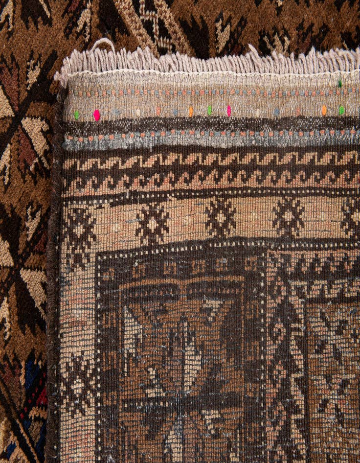 Detail image of  2' 8 x 4' 4  Hand Knotted Balouch Persian Wool Rug