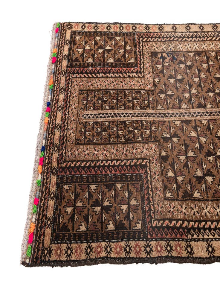 Detail image of  2' 8 x 4' 4  Hand Knotted Balouch Persian Wool Rug